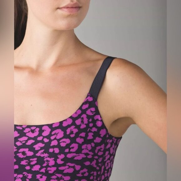 Lululemon Barre None Tank Top Mini Cherry Cheetah Ultra Violet Size 6 - Picture 4 of 11